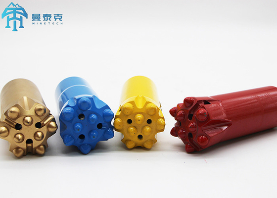การทําอุโมงค์ ST58 Thread Button Bit Tungsten Carbide และเหล็กสแตนเลสความแข็งแรงสูง