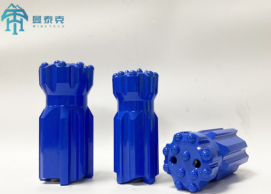 Blue Color Flat Face T45 Retract Button Bit เครื่องมือเจาะเหมืองหิน