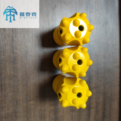 7 Tungsten Carbide Conical Button Bit สีเหลือง เครื่องมือเจาะรูเล็ก